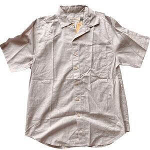 Tommy Bahama Tan Coconut Tropical Print Short Sleeve Button Up Small NEW